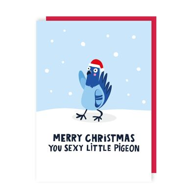 Lustige Weihnachtskarte mit sexy Taube, 6 Stück