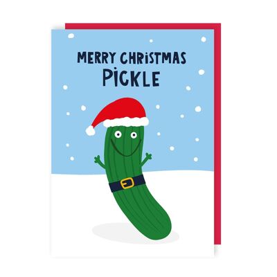 Paquete de 6 tarjetas divertidas con pepinillo y pepinillo de Feliz Navidad