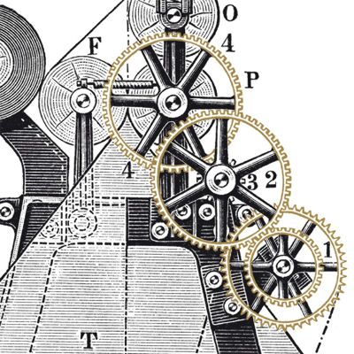 Clockwork Napkin 25x25