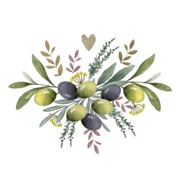 Serviette Olives & Herbes 25x25