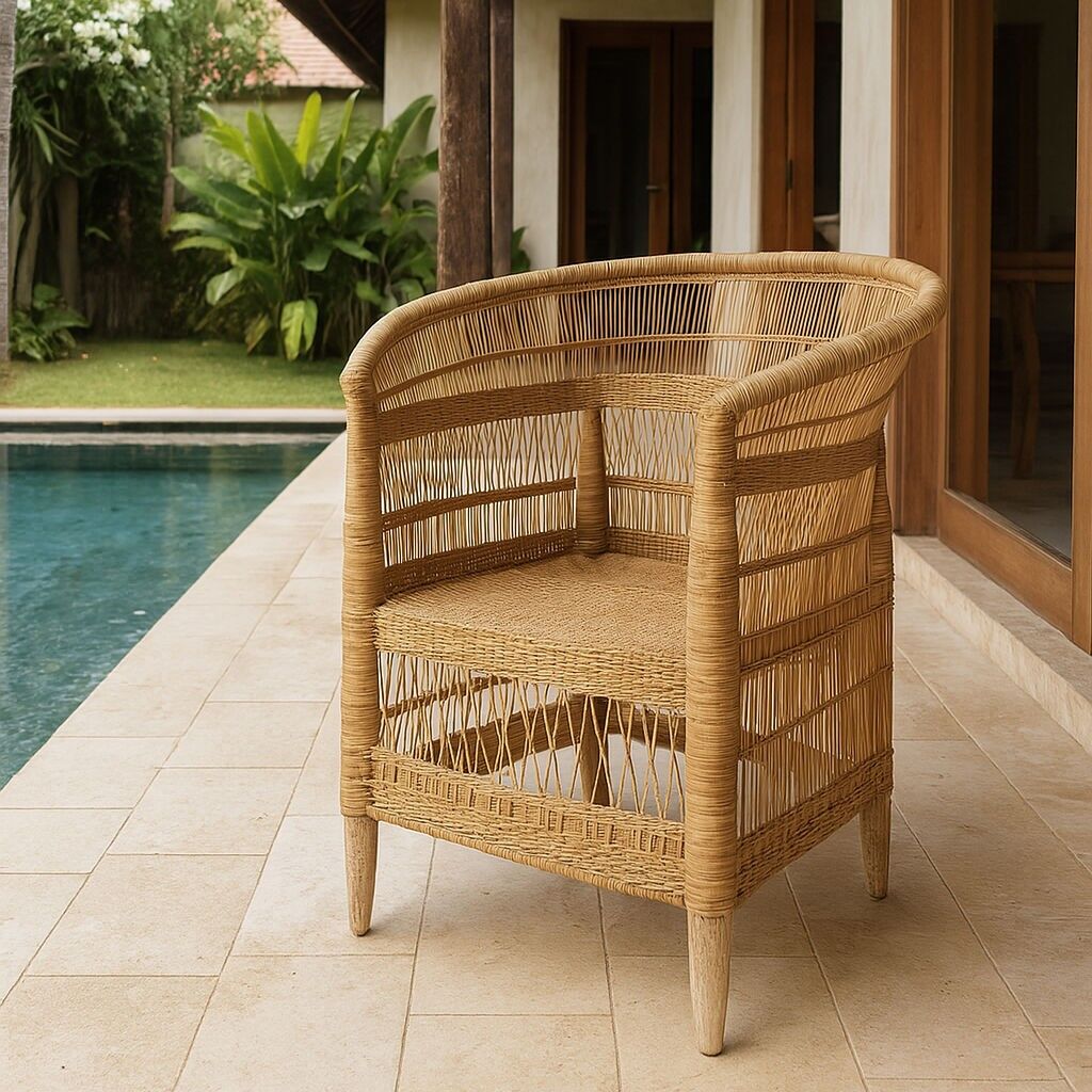 Traditioneller malawischer Rattansessel 76x50x77cm ZOMBA