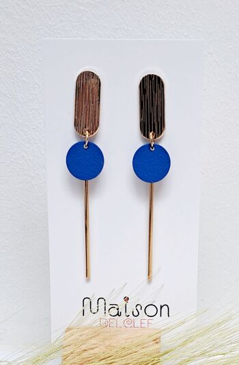 boucles d'oreilles - Sol - doré - bleu ciel 2