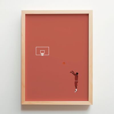 Basket-ball / Lancer de joueur de basket-ball - Affiche