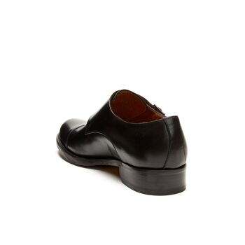 Chaussure noire à double boucle pour homme. Fabriqué en Italie. Article du fabricant BP1257 3