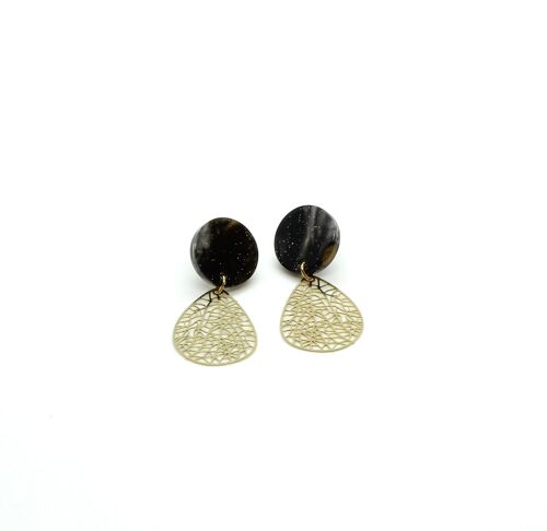 Boucles d'oreilles /Anna Galaxy & Or / Acétate de cellulose