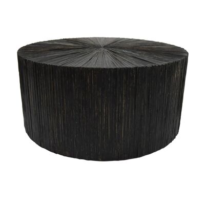 MESA DE CENTRO DE MADERA Y HOJAS DE COCO DIÁMETRO 75 CM Y ALTO 35 CM TUPAI