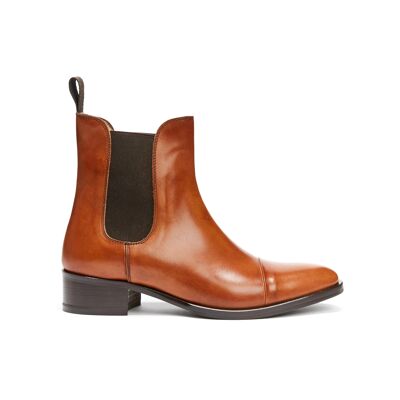 Tan brown chelsea boots for women. Made in Italy. Manufacturer item BP1736
