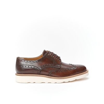 Chaussure derby marron acajou pour homme. Fabriqué en Italie. Article du fabricant BP1268