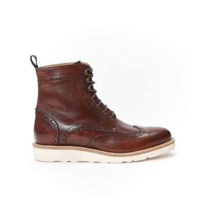 Bottines derby marron acajou pour homme. Fabriqué en Italie. Article du fabricant BP1293