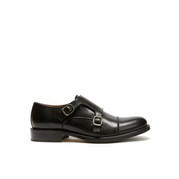 Chaussure noire à double boucle pour femme. Fabriqué en Italie. Article du fabricant BP1808 1