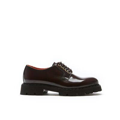 Burgundy derby shoe for women. Made in Italy. Manufacturer item BP1813