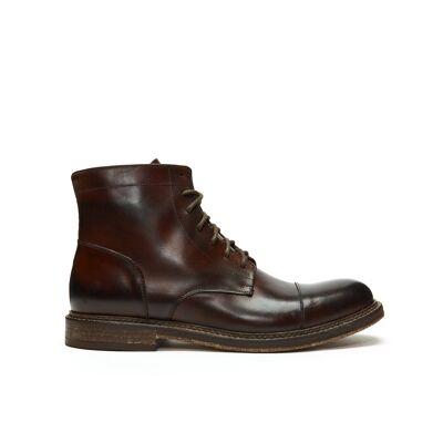 Mahogany brown derby boots for men. Made in Italy. Manufacturer item BP2107