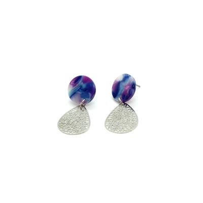 Boucles d'oreilles / Anna Japon & Argenté / Acétate de cellulose