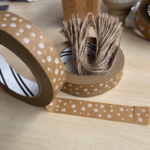 Polka Dot Biodegradable Paper Tape 24mm x 50m