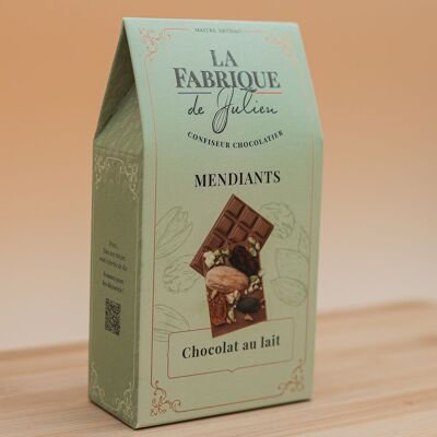 Mendigos de chocolate con leche rellenos de frutos secos - 90 g - La fabrique de Julien