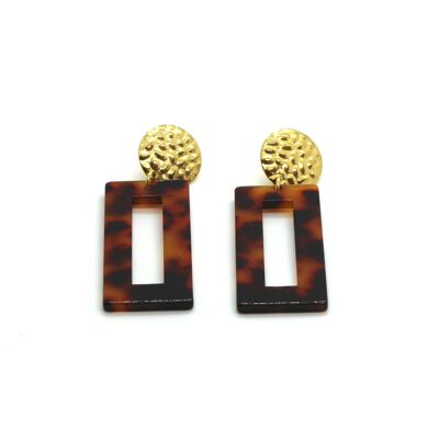 Earrings / MIA Tortoiseshell / Cellulose acetate / Stainless steel