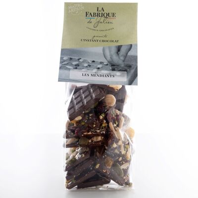 Handwerklich hergestellte Bettler aus dunkler Schokolade, garniert mit Trockenfrüchten – 110 g – La Fabrique de Julien