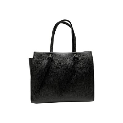 BOLSO DE MANO FRANCINE PIEL GRANO NEGRO