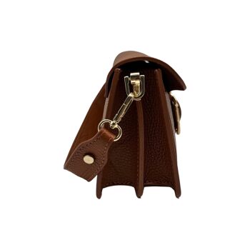 SAC PORTE EPAULE CUIR GRAINE CLAUDINE CAMEL 2