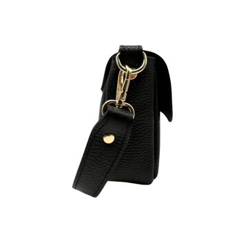 SAC PORTE EPAULE CUIR GRAINE MONIQUE NOIR 2