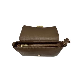 SAC PORTE EPAULE CUIR GRAINE MONIQUE TAUPE 4