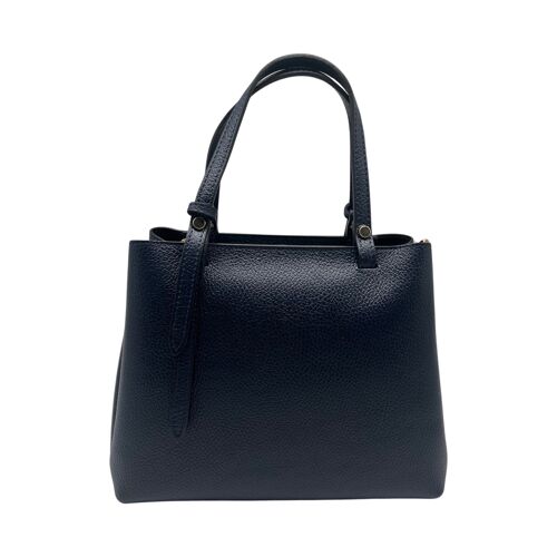 SAC A MAIN CUIR GRAINE CHIARA BLEU