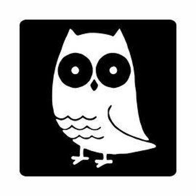 OWL - greeting label - roll of 500