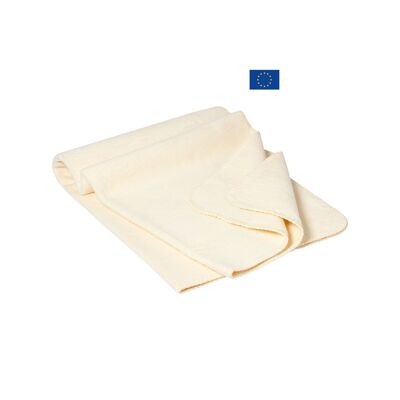 Plain ecru organic cotton blanket