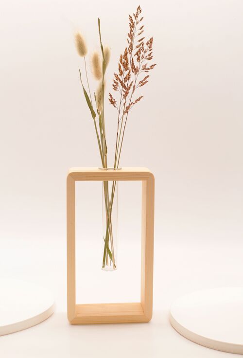 Vase mit Holzrahmen | Single