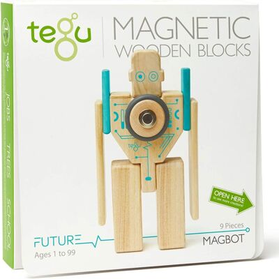 Magbot, blocchi magnetici in legno Tegu da 9 pezzi, 1-99 anni