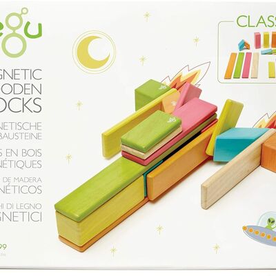24 Piece set- Tegu Magnetic Wooden Building Blocks, Tints, 1-99 Years Old