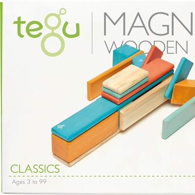 Set da 24 pezzi: blocchi magnetici in legno Tegu, tramonto, 1-99 anni