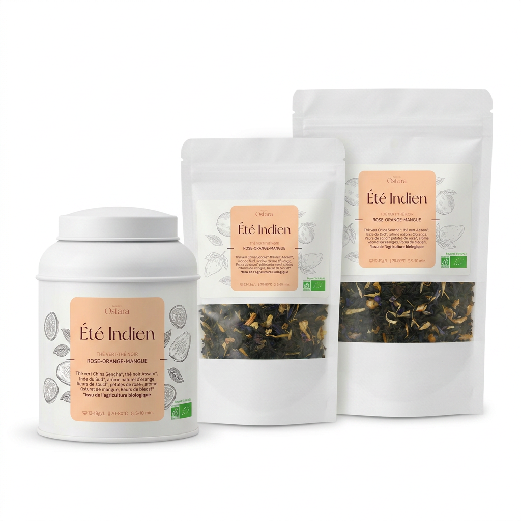 Green Tea & Black Tea "Indian Summer" Rose/Orange/Mango flavor