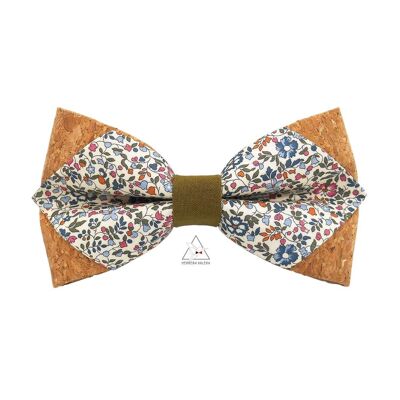 Katie & Millie olive bistre bow tie - Pointed & cork