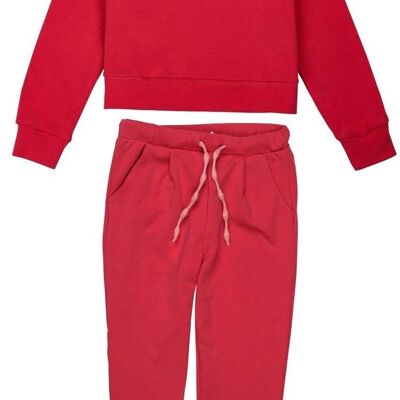Conjunto de 2 piezas de sudadera y jogging de algodón rosa para niña