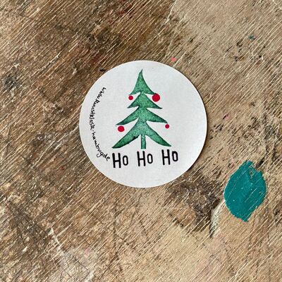 Christmas gift sticker "HoHoHo fir"