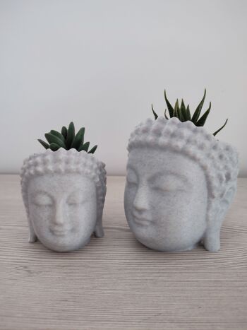 Pot de fleurs en forme de tête de Bouddha - Décoration de maison et de jardin. 1