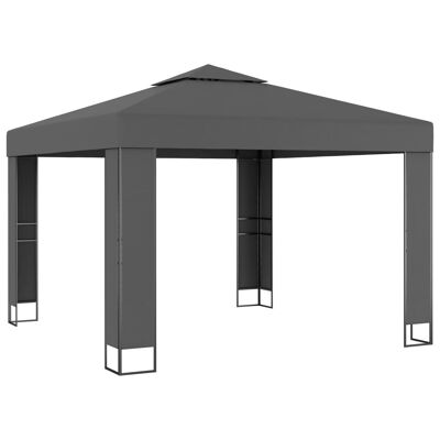 Gazebo with Double Roof 9.8'x9.8' Anthracite