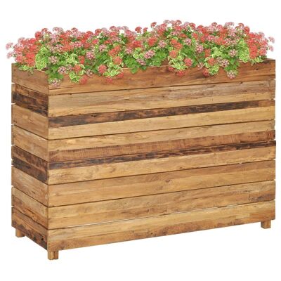 Raised Bed 39.4"x15.7"x28.3" Solid Wood Teak and Steel