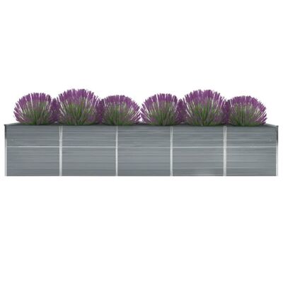 Garden Raised Bed Galvanized Steel 157.5"x31.5"x30.3" Gray