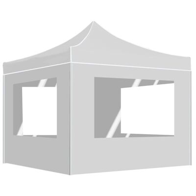 Professional Folding Party Tent with Walls Aluminum 9.8'x9.8' White
