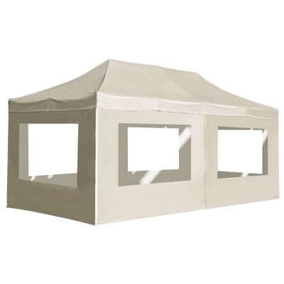 Professional Folding Party Tent with Walls Aluminum 19.7'x9.8' Cream