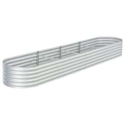 Garden Raised Bed 157.5"x31.5"x17.3" Galvanized Steel Silver