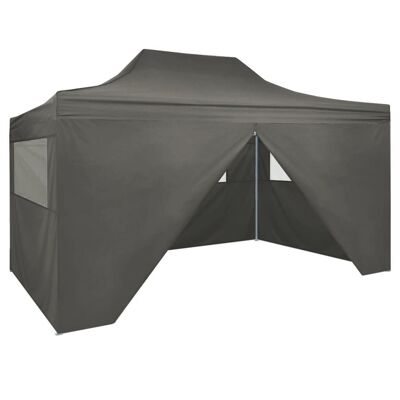Foldable Tent Pop-Up with 4 Side Walls 9.8'x14.8' Anthracite