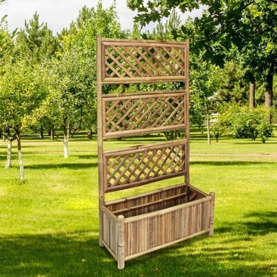 Garden Raised Bed with Trellis Bamboo 27.6"