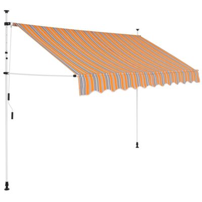 Manual Retractable Awning 118.1" Yellow and Blue Stripes
