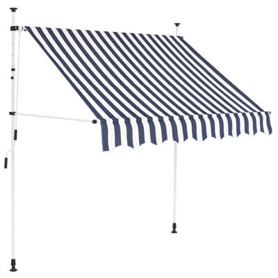 Manual Retractable Awning 78.7" Blue and White Stripes