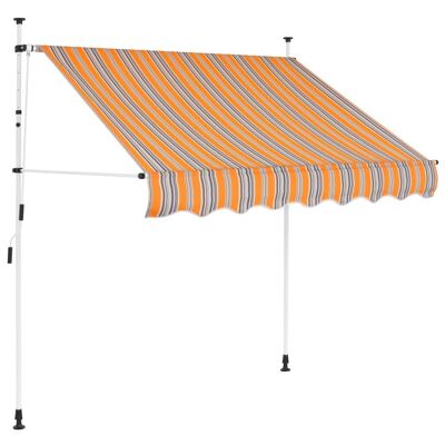 Manual Retractable Awning 78.7" Yellow and Blue Stripes