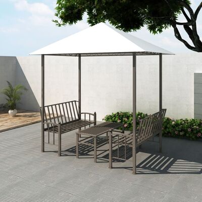 Garden Pavilion with Table and Benches 8.2'x4.9'x7.9'