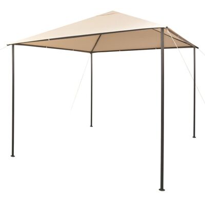 Gazebo Pavilion Tent Canopy 9.8'x9.8' Steel Beige